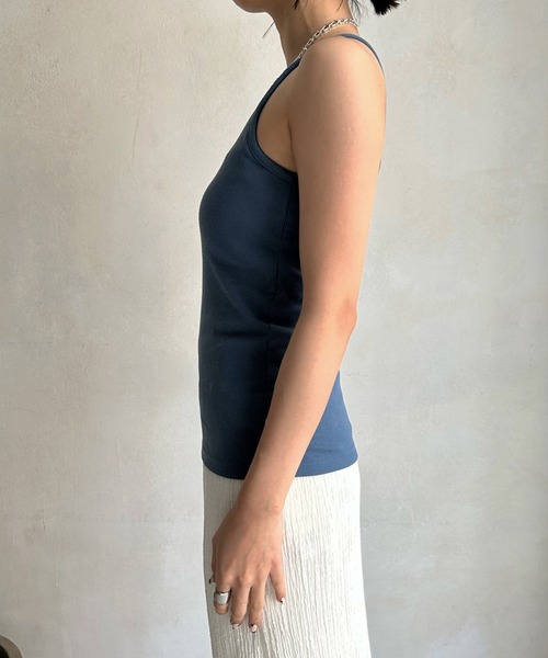 DouDou（ドゥドゥ）の「【WEB限定】カップ付アメスリ（タンクトップ・レディース・ブルー/オフホワイト/グレイッシュベージュ/ブラック・FREE）」の17枚目の写真