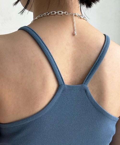 DouDou（ドゥドゥ）の「【WEB限定】カップ付アメスリ（タンクトップ・レディース・ブルー/オフホワイト/グレイッシュベージュ/ブラック・FREE）」の14枚目の写真