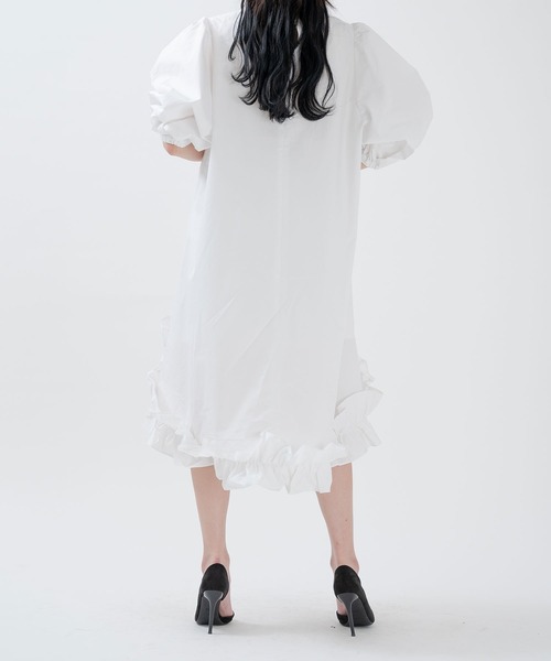 qumerry.（キュメリ）の「タイプライターバルーンワンピース（ワンピース・レディース・ホワイト/ブラック・FREE）」の12枚目の写真