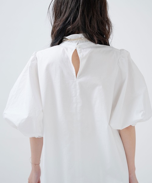 qumerry.（キュメリ）の「タイプライターバルーンワンピース（ワンピース・レディース・ホワイト/ブラック・FREE）」の7枚目の写真