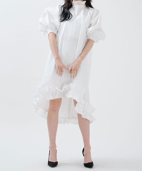 qumerry.（キュメリ）の「タイプライターバルーンワンピース（ワンピース・レディース・ホワイト/ブラック・FREE）」の17枚目の写真