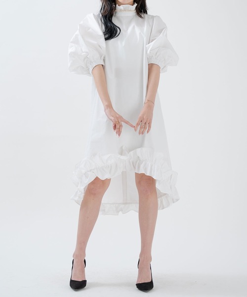 qumerry.（キュメリ）の「タイプライターバルーンワンピース（ワンピース・レディース・ホワイト/ブラック・FREE）」の15枚目の写真