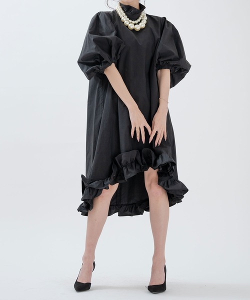 qumerry.（キュメリ）の「タイプライターバルーンワンピース（ワンピース・レディース・ホワイト/ブラック・FREE）」の10枚目の写真