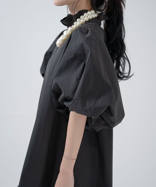 qumerry.（キュメリ）の「タイプライターバルーンワンピース（ワンピース・レディース・ホワイト/ブラック・FREE）」の13枚目の写真