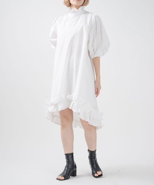 qumerry.（キュメリ）の「タイプライターバルーンワンピース（ワンピース・レディース・ホワイト/ブラック・FREE）」の19枚目の写真