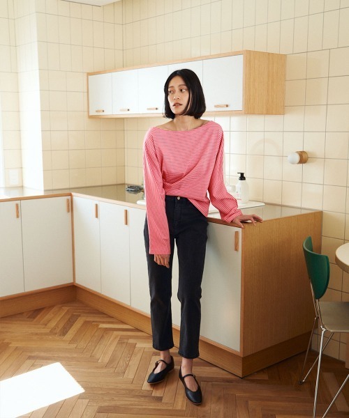 marjour(マージュール)の「SEAMLESS BORDER TEE(Tシャツ/カットソー・レディース・ピンク・M)」の12枚目の写真