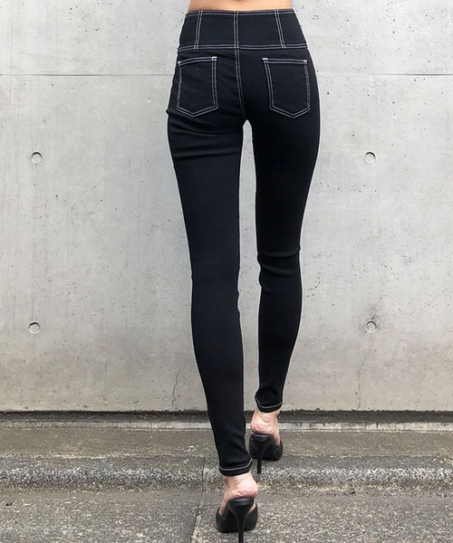 GLAMOROUS JANE（グラマラスジェーン）の「配色ステッチハイウエストスキニーパンツ（その他パンツ・レディース・ブラック/ブラック系・S/M/L）」の8枚目の写真