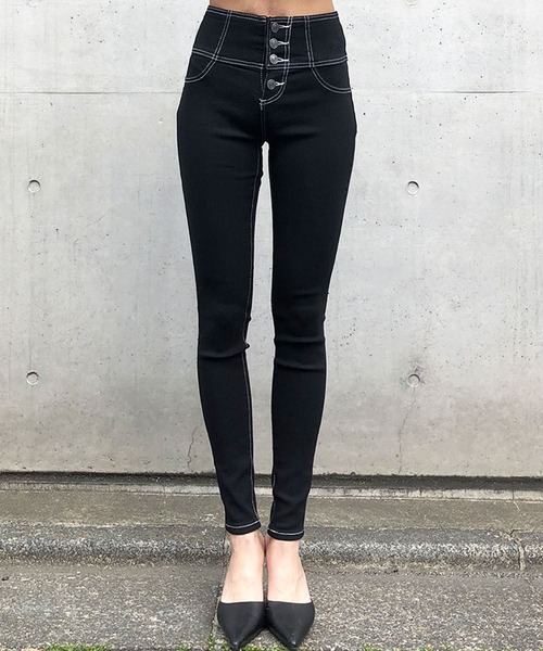 GLAMOROUS JANE（グラマラスジェーン）の「配色ステッチハイウエストスキニーパンツ（その他パンツ・レディース・ブラック/ブラック系・S/M/L）」の11枚目の写真