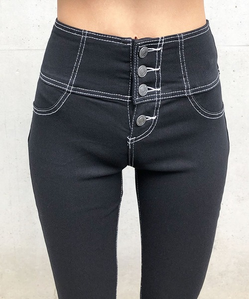 GLAMOROUS JANE（グラマラスジェーン）の「配色ステッチハイウエストスキニーパンツ（その他パンツ・レディース・ブラック/ブラック系・S/M/L）」の14枚目の写真