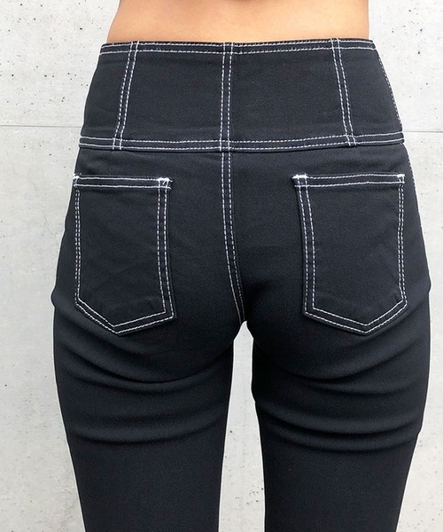 GLAMOROUS JANE（グラマラスジェーン）の「配色ステッチハイウエストスキニーパンツ（その他パンツ・レディース・ブラック/ブラック系・S/M/L）」の15枚目の写真