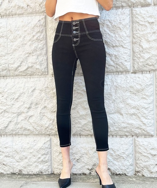 GLAMOROUS JANE（グラマラスジェーン）の「配色ステッチハイウエストスキニーパンツ（その他パンツ・レディース・ブラック/ブラック系・S/M/L）」の18枚目の写真
