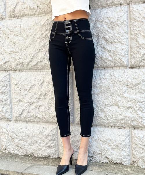GLAMOROUS JANE（グラマラスジェーン）の「配色ステッチハイウエストスキニーパンツ（その他パンツ・レディース・ブラック/ブラック系・S/M/L）」の19枚目の写真