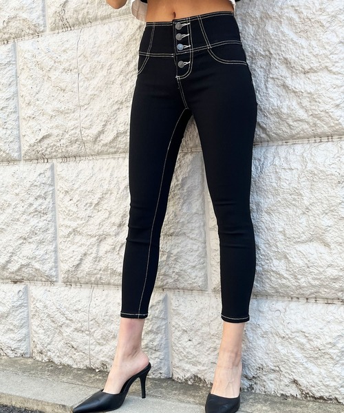 GLAMOROUS JANE（グラマラスジェーン）の「配色ステッチハイウエストスキニーパンツ（その他パンツ・レディース・ブラック/ブラック系・S/M/L）」の20枚目の写真