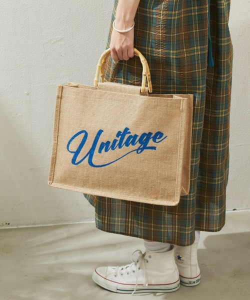Unitage(ユニテージ)の「バンブーハンドルジュートバッグ(ハンドバッグ・レディース・ベージュ・FREE)」の6枚目の写真