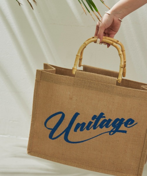 Unitage(ユニテージ)の「バンブーハンドルジュートバッグ(ハンドバッグ・レディース・ベージュ・FREE)」の9枚目の写真