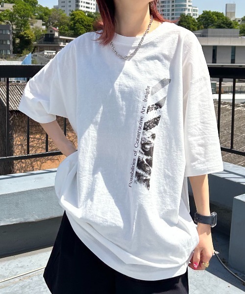 PAGEBOY（ページボーイ）の「モノクロアートT（Tシャツ/カットソー・レディース・チョコ/オフホワイト/ブラック・FREE）」の8枚目の写真