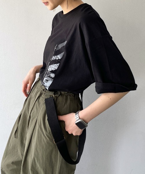 PAGEBOY（ページボーイ）の「モノクロアートT（Tシャツ/カットソー・レディース・チョコ/オフホワイト/ブラック・FREE）」の21枚目の写真