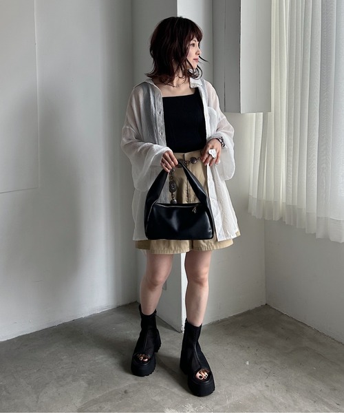 PAGEBOY（ページボーイ）の「チノタックショートパンツ（チノパンツ・レディース・ブラック/ベージュ・FREE）」の4枚目の写真