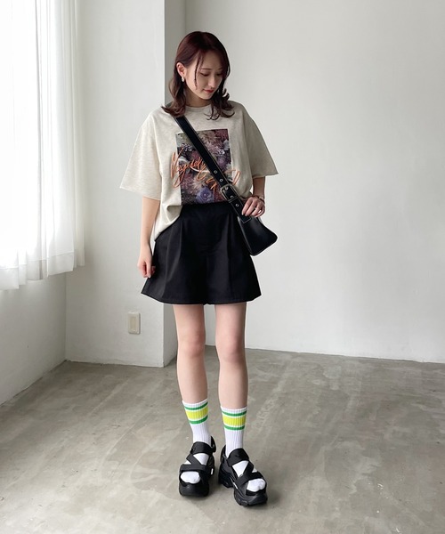 PAGEBOY（ページボーイ）の「チノタックショートパンツ（チノパンツ・レディース・ブラック/ベージュ・FREE）」の5枚目の写真