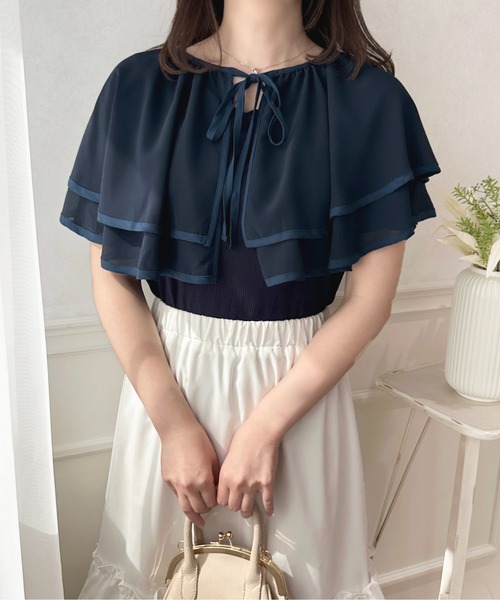 apres jour(アプレジュール)の「ケープ襟+トップスSET 【ZOZOTOWN限定アイテム】(Tシャツ/カットソー・レディース・オフホワイト/ネイビー/ピンクベージュ・フリー/X-LARGE)」の3枚目の写真