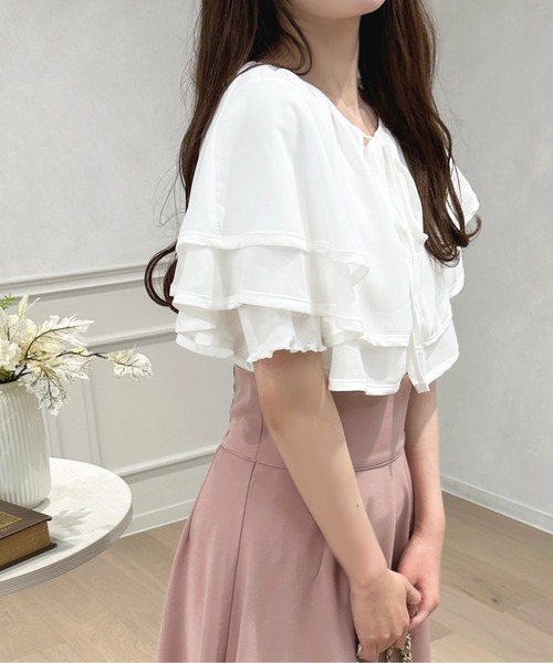 apres jour(アプレジュール)の「ケープ襟+トップスSET 【ZOZOTOWN限定アイテム】(Tシャツ/カットソー・レディース・オフホワイト/ネイビー/ピンクベージュ・フリー/X-LARGE)」の7枚目の写真