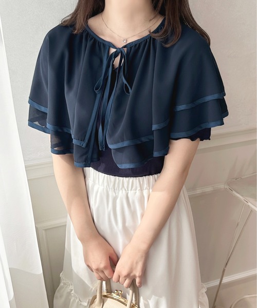 apres jour(アプレジュール)の「ケープ襟+トップスSET 【ZOZOTOWN限定アイテム】(Tシャツ/カットソー・レディース・オフホワイト/ネイビー/ピンクベージュ・フリー/X-LARGE)」の13枚目の写真