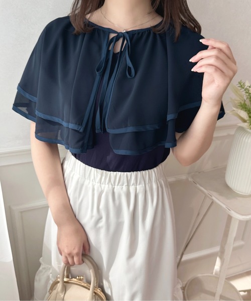 apres jour(アプレジュール)の「ケープ襟+トップスSET 【ZOZOTOWN限定アイテム】(Tシャツ/カットソー・レディース・オフホワイト/ネイビー/ピンクベージュ・フリー/X-LARGE)」の14枚目の写真