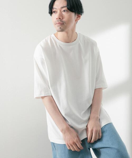 ITEMS URBANRESEARCH(アイテムズ アーバンリサーチ)の「USAコットン オーバーサイズTシャツ(Tシャツ/カットソー・メンズ・ブラック/グリーン/イエロー/オフホワイト/ブルー・LARGE/MEDIUM)」の7枚目の写真