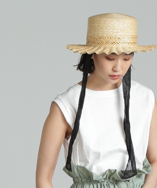 FREE'S MART（フリーズマート）の「◆ウェーブカンカン帽（ハット・レディース・ベージュ・ﾌﾘ-）」の5枚目の写真