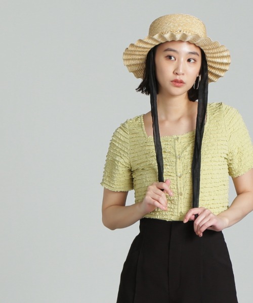 FREE'S MART（フリーズマート）の「◆ウェーブカンカン帽（ハット・レディース・ベージュ・ﾌﾘ-）」の3枚目の写真