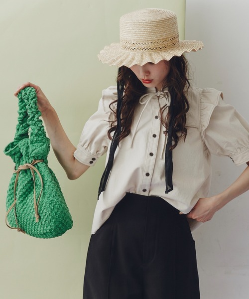 FREE'S MART（フリーズマート）の「◆ウェーブカンカン帽（ハット・レディース・ベージュ・ﾌﾘ-）」の8枚目の写真