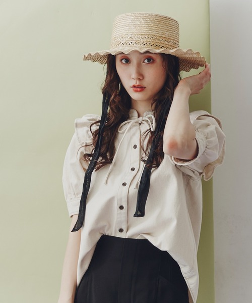 FREE'S MART（フリーズマート）の「◆ウェーブカンカン帽（ハット・レディース・ベージュ・ﾌﾘ-）」の9枚目の写真