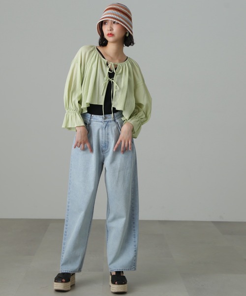 FREE'S MART（フリーズマート）の「◆2Wayホックルーズデニムパンツ（デニムパンツ・レディース・ケミカルウォッシュ/ブルー/ブラック系その他・SMALL/MEDIUM）」の17枚目の写真