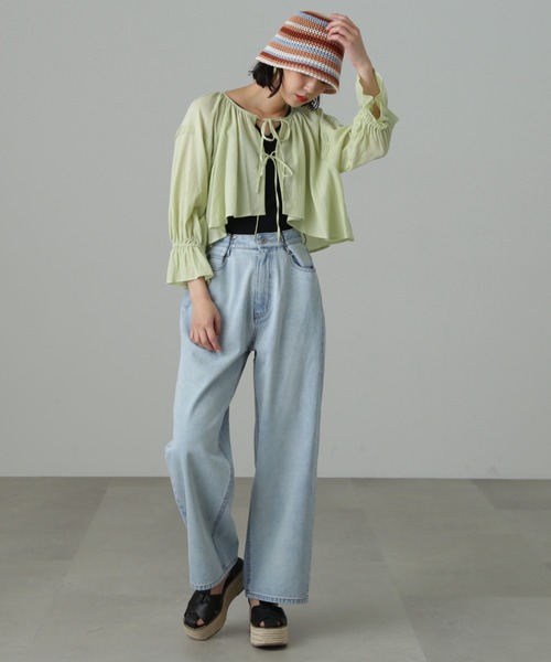 FREE'S MART（フリーズマート）の「◆2Wayホックルーズデニムパンツ（デニムパンツ・レディース・ケミカルウォッシュ/ブルー/ブラック系その他・SMALL/MEDIUM）」の18枚目の写真