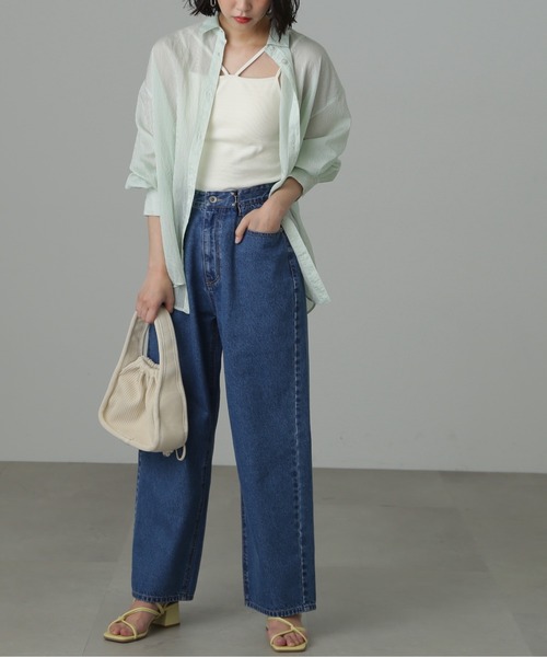 FREE'S MART（フリーズマート）の「◆2Wayホックルーズデニムパンツ（デニムパンツ・レディース・ケミカルウォッシュ/ブルー/ブラック系その他・SMALL/MEDIUM）」の4枚目の写真