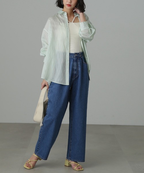 FREE'S MART（フリーズマート）の「◆2Wayホックルーズデニムパンツ（デニムパンツ・レディース・ケミカルウォッシュ/ブルー/ブラック系その他・SMALL/MEDIUM）」の5枚目の写真