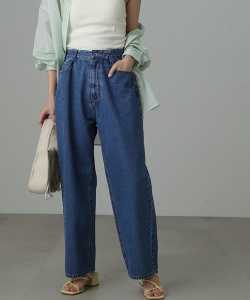 FREE'S MART（フリーズマート）の「◆2Wayホックルーズデニムパンツ（デニムパンツ・レディース・ケミカルウォッシュ/ブルー/ブラック系その他・SMALL/MEDIUM）」の9枚目の写真