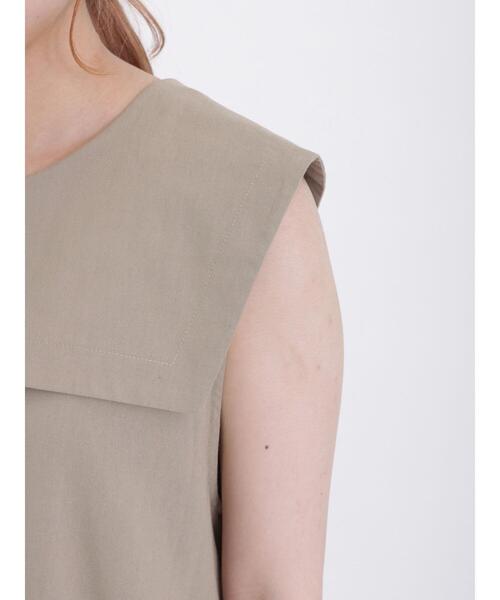 Samansa Mos2(サマンサ モスモス)の「◎ビッグ襟前後着ノースリワンピース(ワンピース・レディース・ブルー/ベージュ/ブラック・F)」の8枚目の写真