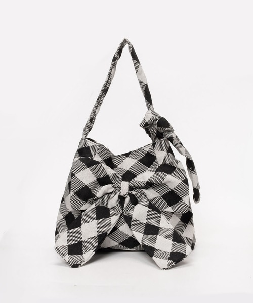 SVEC(シュベック)の「ビックリボン ショルダー ノットバッグ(ショルダーバッグ・レディース・ブラック/ホワイト/チェック・FREE)」の22枚目の写真