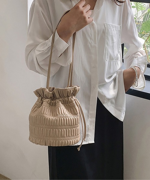 LOPASS（ロパス）の「巾着ショルダーバッグ（ショルダーバッグ・レディース・ピンク/シルバー/ベージュ/ブラック/アイボリー・FREE）」の10枚目の写真