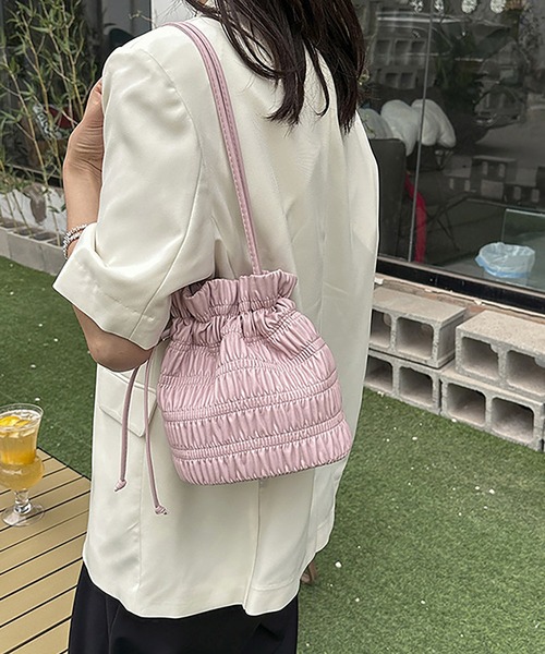 LOPASS（ロパス）の「巾着ショルダーバッグ（ショルダーバッグ・レディース・ピンク/シルバー/ベージュ/ブラック/アイボリー・FREE）」の20枚目の写真