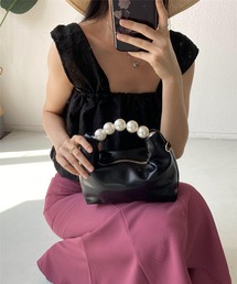 LA VORAGINE（ラ ヴォラジネ）の「パールハンドル　ハンドバッグ/クラッチバッグ メッセンジャーバッグ 結婚式 入学式 卒業式 パーティー セレモニー（クラッチバッグ）」