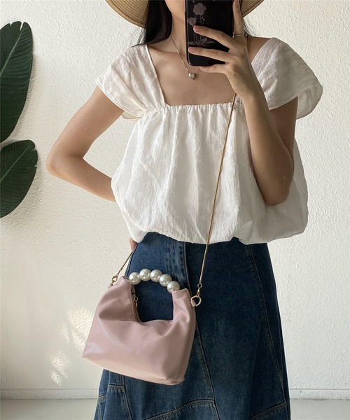 LA VORAGINE(ラ ヴォラジネ)の「パールハンドル ハンドバッグ/クラッチバッグ メッセンジャーバッグ 結婚式 入学式 卒業式 パーティー セレモニー(クラッチバッグ・レディース・ブラック/アイボリー/パープル/ピンク/シルバー/ベージュ・FREE)」の20枚目の写真