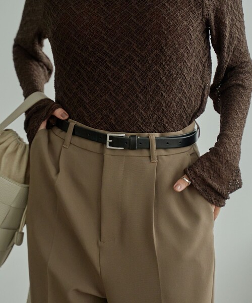 coen(コーエン)の「栃木レザーベルト20mm(ベルト・レディース・ブラック/ダークブラウン/ブラウン・FREE)」の2枚目の写真