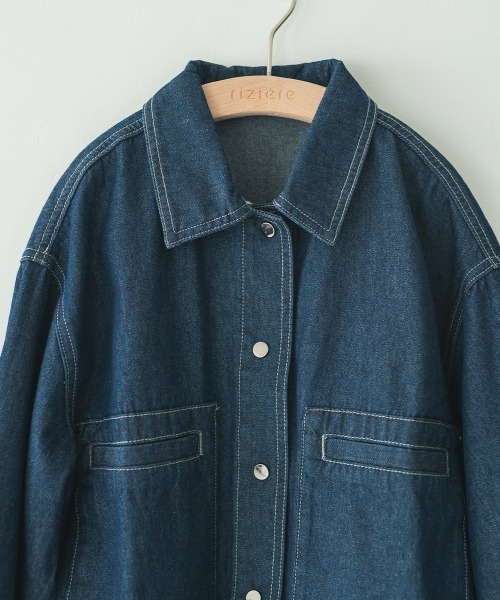 riziere（リジェール）の「デニム配色ステッチジャケット（デニムジャケット・キッズ・インディゴブルー・110/150/120/130/90/100/140）」の15枚目の写真