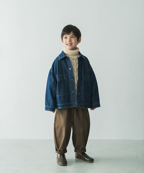 riziere（リジェール）の「デニム配色ステッチジャケット（デニムジャケット・キッズ・インディゴブルー・110/150/120/130/90/100/140）」の10枚目の写真