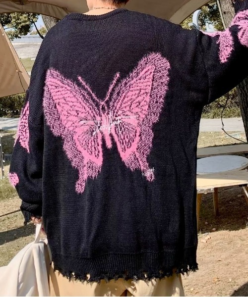 Burner（バーナー）の「【OKUOKU　0909】 ラウンドネックセーター / バタフライ oku-tops-705254527866-40 U（ニット/セーター・メンズ・B/A・L/M/XL）」の12枚目の写真