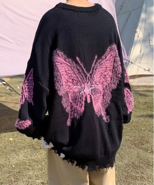 Burner（バーナー）の「【OKUOKU　0909】 ラウンドネックセーター / バタフライ oku-tops-705254527866-40 U（ニット/セーター・メンズ・B/A・L/M/XL）」の11枚目の写真