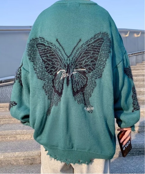 Burner（バーナー）の「【OKUOKU　0909】 ラウンドネックセーター / バタフライ oku-tops-705254527866-40 U（ニット/セーター・メンズ・B/A・L/M/XL）」の8枚目の写真