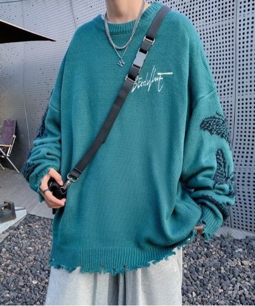 Burner（バーナー）の「【OKUOKU　0909】 ラウンドネックセーター / バタフライ oku-tops-705254527866-40 U（ニット/セーター・メンズ・B/A・L/M/XL）」の9枚目の写真